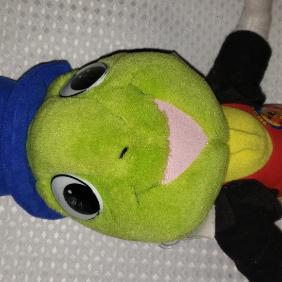 Vintage Mattel Jiminy Cricket Plush Doll Disney 1992 Umbrella 15" - Picture 4 of 5